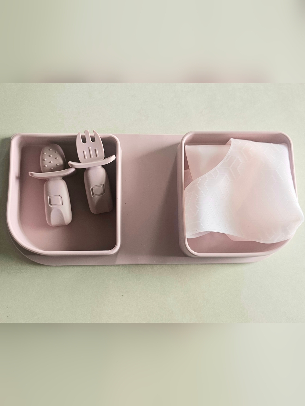 Kids Pink Silicone Feeding Set by